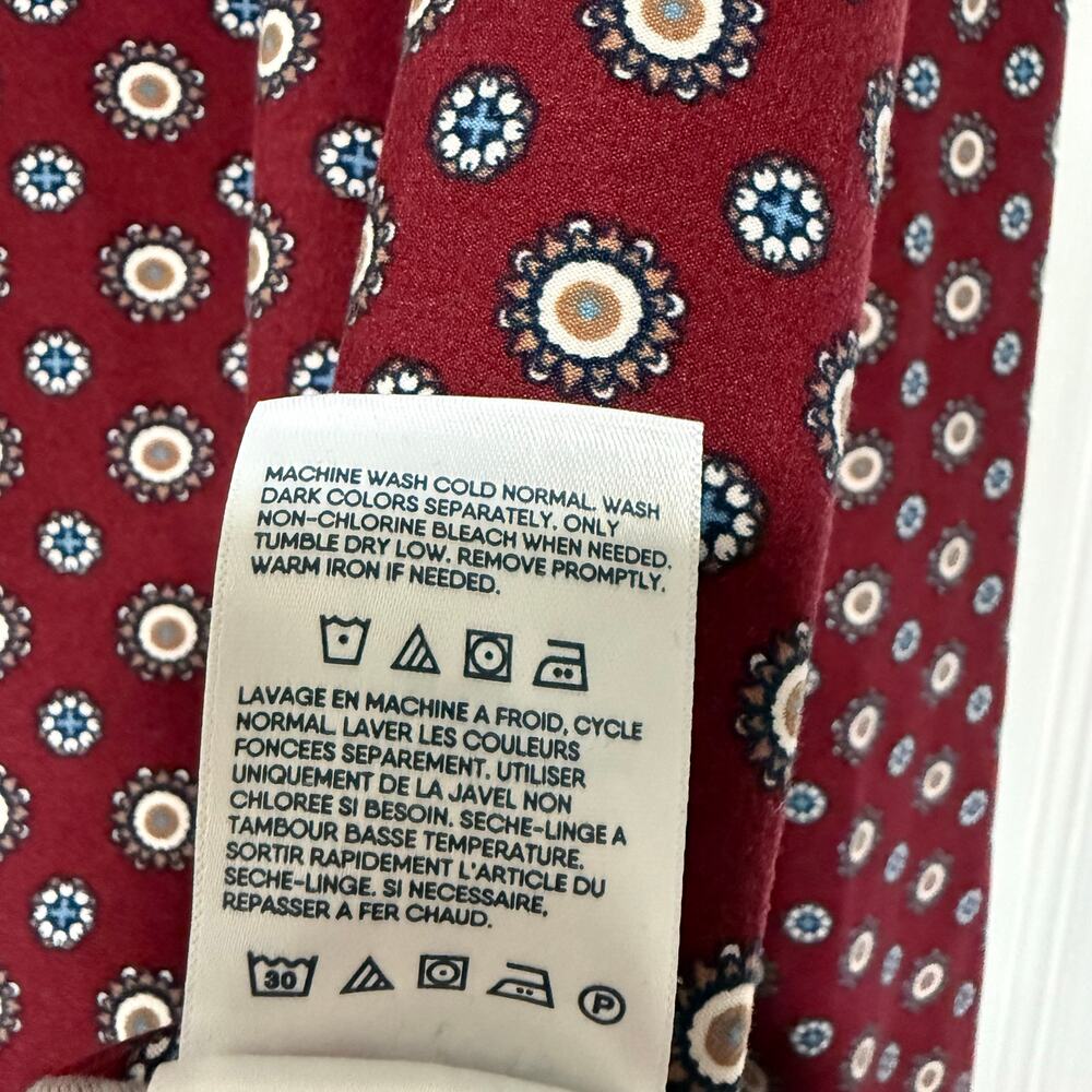 Lands' End Women's Maroon Print Long Sleeve Top Size Large - Picture 10 of 13